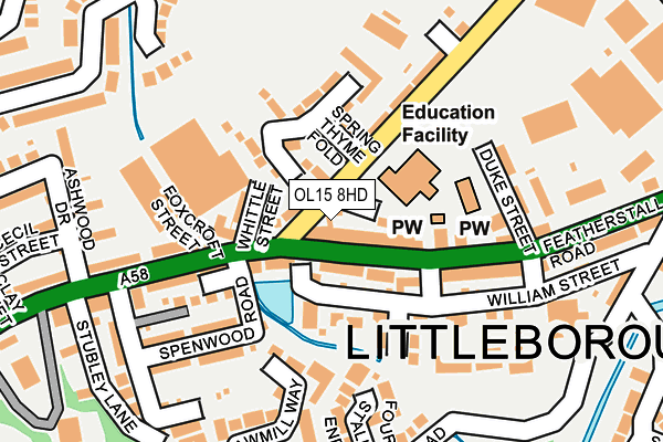 OL15 8HD map - OS OpenMap – Local (Ordnance Survey)