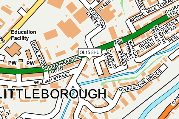 OL15 8HU map - OS OpenMap – Local (Ordnance Survey)