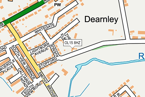 OL15 8HZ map - OS OpenMap – Local (Ordnance Survey)