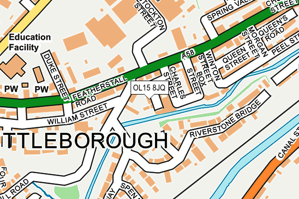 OL15 8JQ map - OS OpenMap – Local (Ordnance Survey)