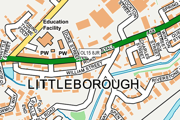 OL15 8JR map - OS OpenMap – Local (Ordnance Survey)