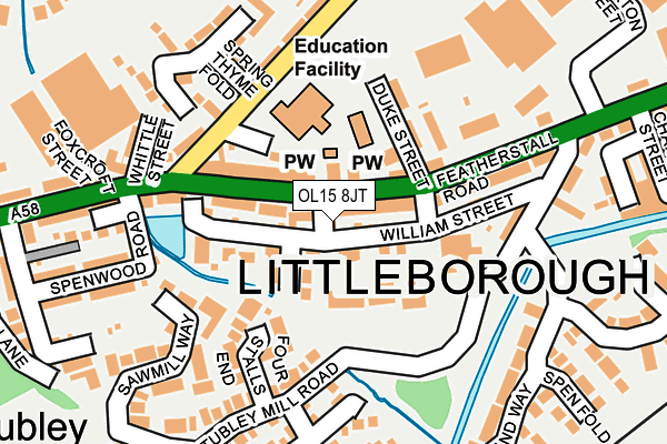 OL15 8JT map - OS OpenMap – Local (Ordnance Survey)