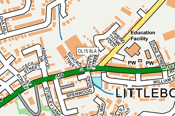 OL15 8LA map - OS OpenMap – Local (Ordnance Survey)