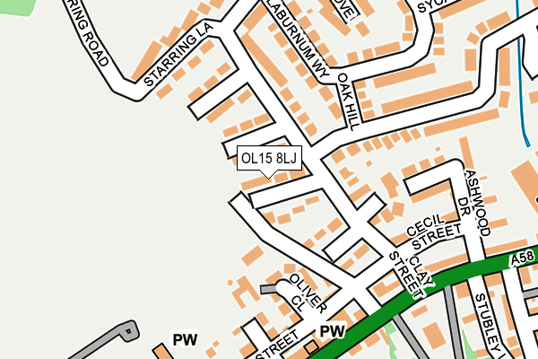 OL15 8LJ map - OS OpenMap – Local (Ordnance Survey)