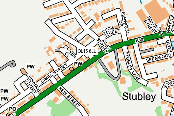 OL15 8LU map - OS OpenMap – Local (Ordnance Survey)