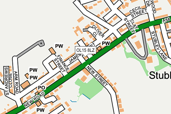 OL15 8LZ map - OS OpenMap – Local (Ordnance Survey)