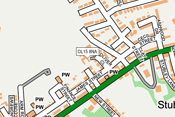 OL15 8NA map - OS OpenMap – Local (Ordnance Survey)