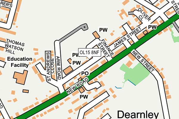 OL15 8NF map - OS OpenMap – Local (Ordnance Survey)