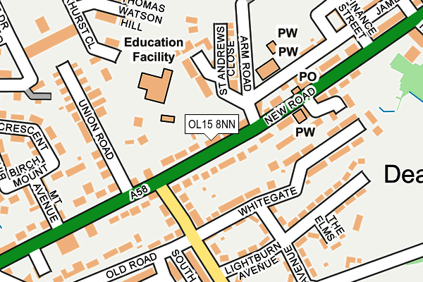 OL15 8NN map - OS OpenMap – Local (Ordnance Survey)