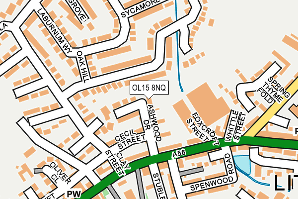 OL15 8NQ map - OS OpenMap – Local (Ordnance Survey)