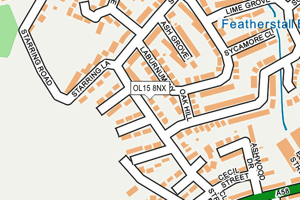 OL15 8NX map - OS OpenMap – Local (Ordnance Survey)