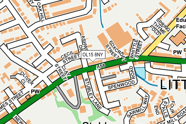 OL15 8NY map - OS OpenMap – Local (Ordnance Survey)