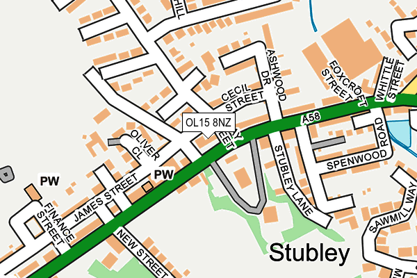 OL15 8NZ map - OS OpenMap – Local (Ordnance Survey)