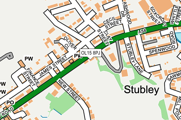 OL15 8PJ map - OS OpenMap – Local (Ordnance Survey)