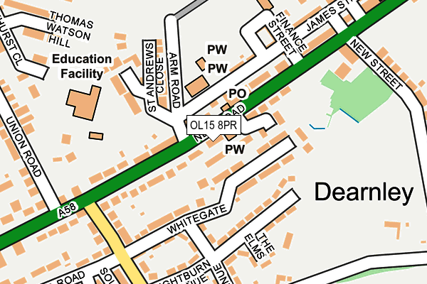 OL15 8PR map - OS OpenMap – Local (Ordnance Survey)