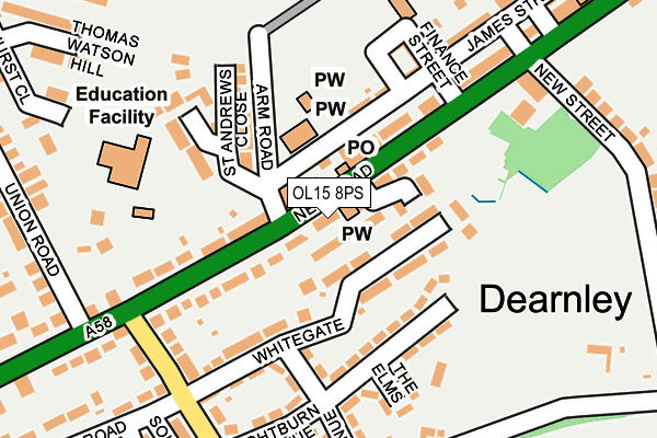 OL15 8PS map - OS OpenMap – Local (Ordnance Survey)