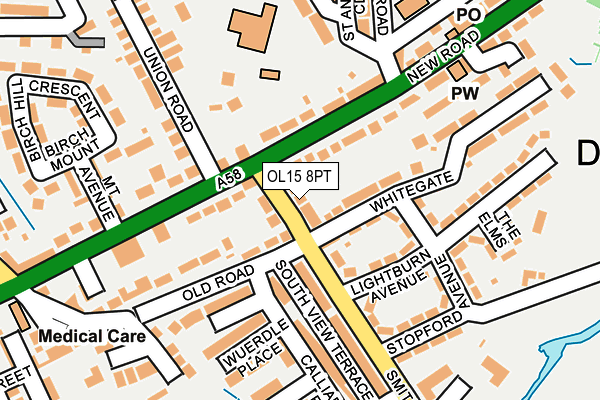 OL15 8PT map - OS OpenMap – Local (Ordnance Survey)