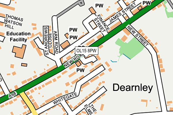 OL15 8PW map - OS OpenMap – Local (Ordnance Survey)