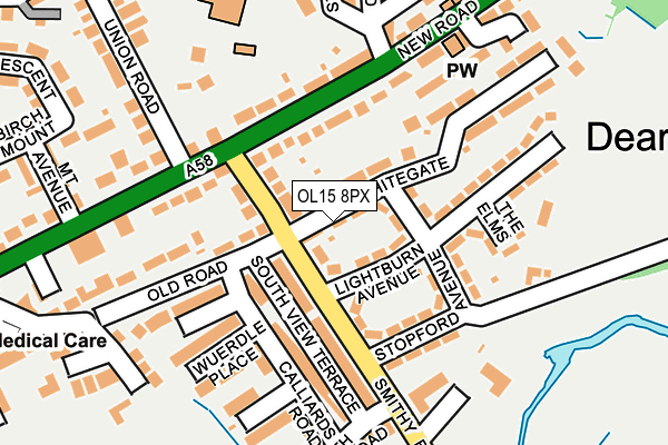 OL15 8PX map - OS OpenMap – Local (Ordnance Survey)