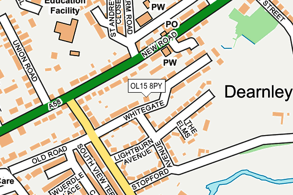 OL15 8PY map - OS OpenMap – Local (Ordnance Survey)