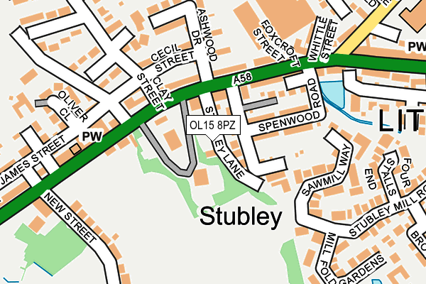 OL15 8PZ map - OS OpenMap – Local (Ordnance Survey)