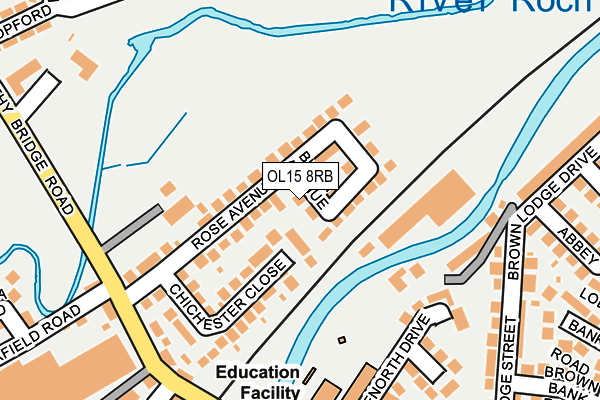 OL15 8RB map - OS OpenMap – Local (Ordnance Survey)