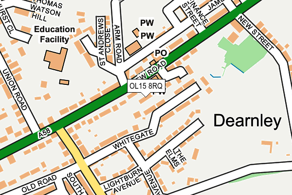 OL15 8RQ map - OS OpenMap – Local (Ordnance Survey)