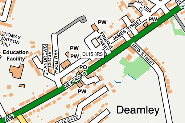 OL15 8RS map - OS OpenMap – Local (Ordnance Survey)