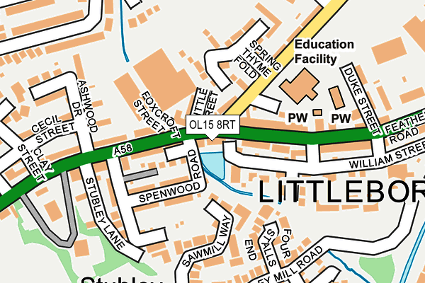 OL15 8RT map - OS OpenMap – Local (Ordnance Survey)