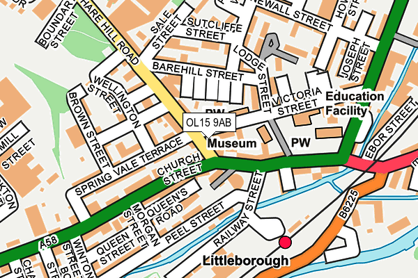 OL15 9AB map - OS OpenMap – Local (Ordnance Survey)