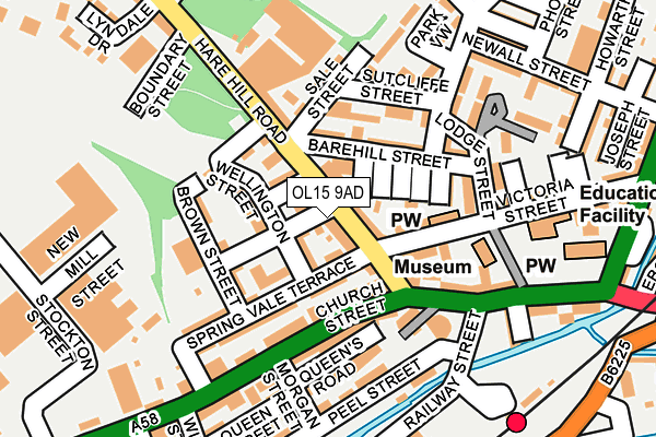 OL15 9AD map - OS OpenMap – Local (Ordnance Survey)