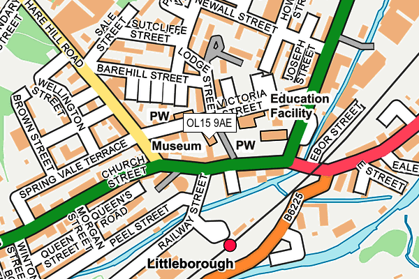 OL15 9AE map - OS OpenMap – Local (Ordnance Survey)