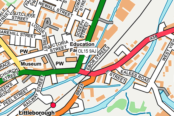 OL15 9AJ map - OS OpenMap – Local (Ordnance Survey)