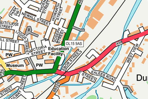 OL15 9AS map - OS OpenMap – Local (Ordnance Survey)