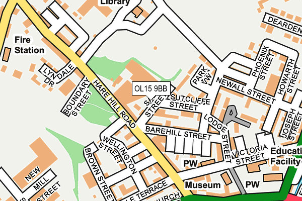 OL15 9BB map - OS OpenMap – Local (Ordnance Survey)