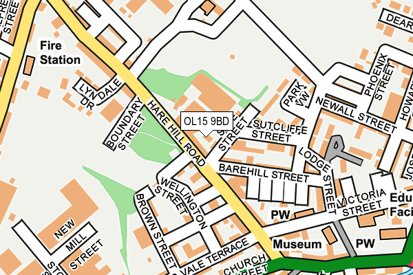 OL15 9BD map - OS OpenMap – Local (Ordnance Survey)