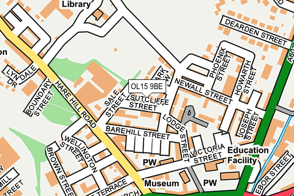 OL15 9BE map - OS OpenMap – Local (Ordnance Survey)