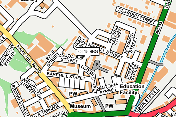 OL15 9BG map - OS OpenMap – Local (Ordnance Survey)