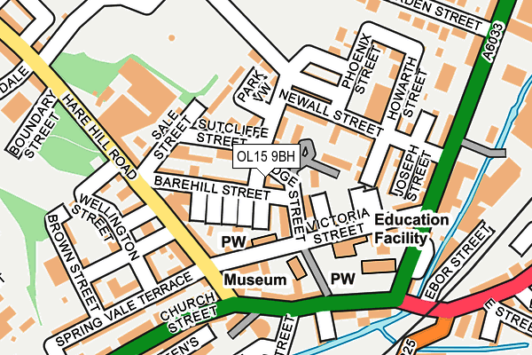 OL15 9BH map - OS OpenMap – Local (Ordnance Survey)