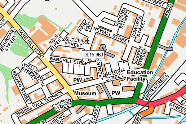 OL15 9BJ map - OS OpenMap – Local (Ordnance Survey)