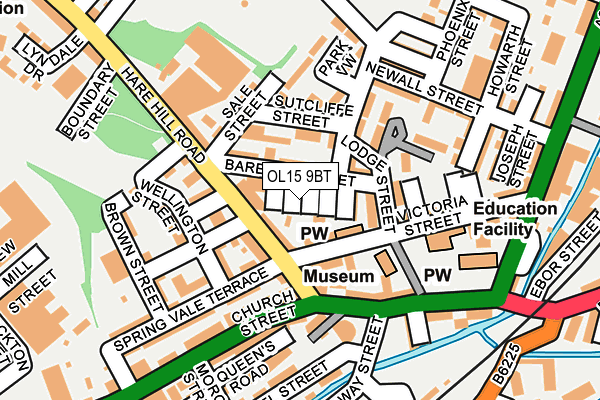 OL15 9BT map - OS OpenMap – Local (Ordnance Survey)