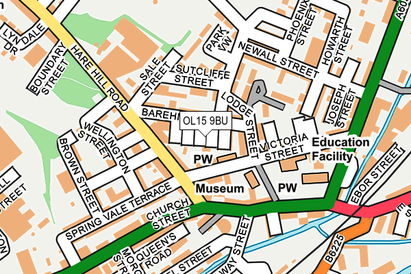 OL15 9BU map - OS OpenMap – Local (Ordnance Survey)