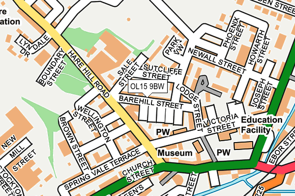 OL15 9BW map - OS OpenMap – Local (Ordnance Survey)