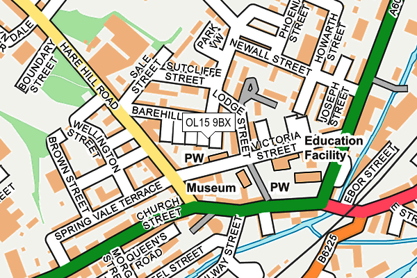 OL15 9BX map - OS OpenMap – Local (Ordnance Survey)