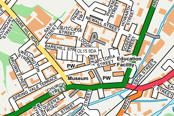 OL15 9DA map - OS OpenMap – Local (Ordnance Survey)