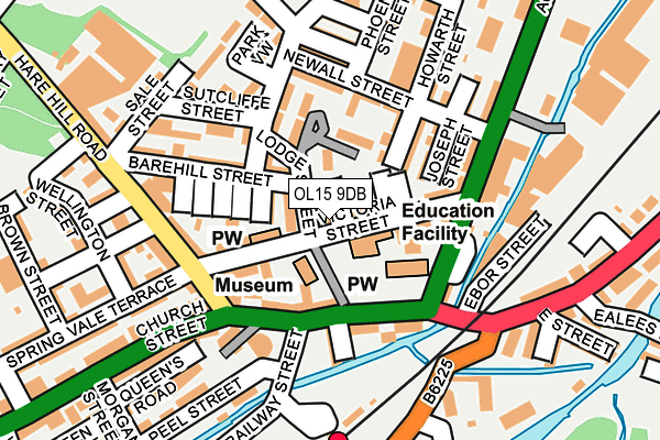 OL15 9DB map - OS OpenMap – Local (Ordnance Survey)