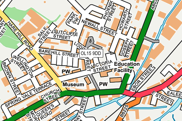 OL15 9DD map - OS OpenMap – Local (Ordnance Survey)