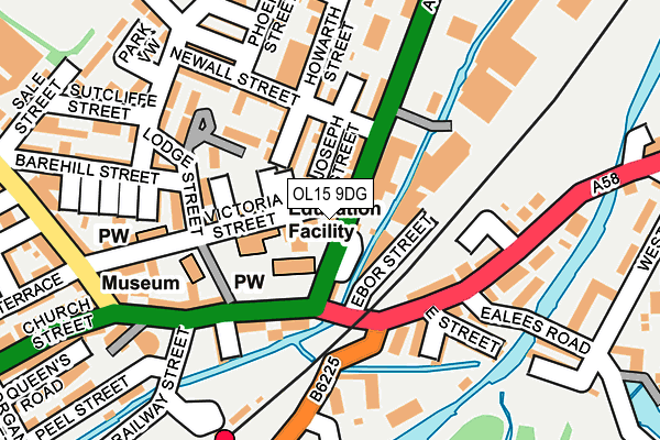 OL15 9DG map - OS OpenMap – Local (Ordnance Survey)