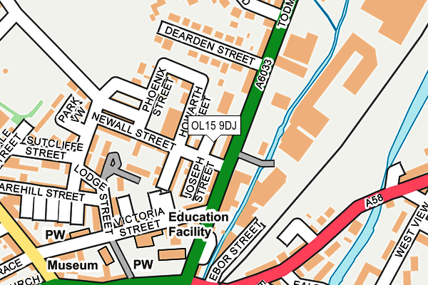 OL15 9DJ map - OS OpenMap – Local (Ordnance Survey)