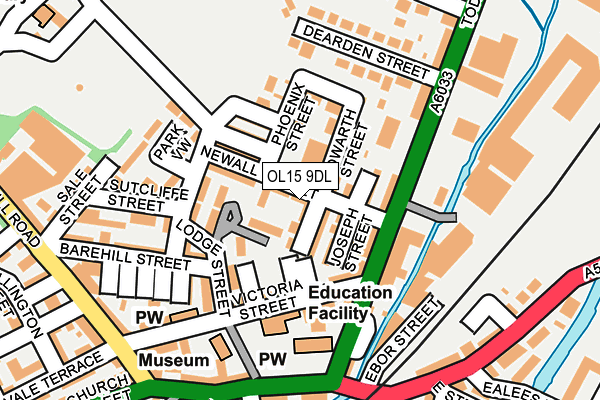 OL15 9DL map - OS OpenMap – Local (Ordnance Survey)